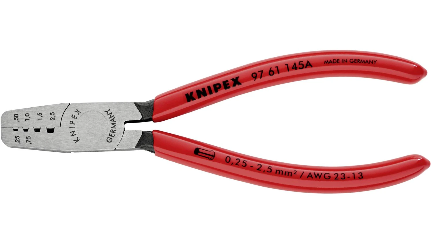 Knipex 97 61 145A Crimpzange Aderendhülsen 0.25 Bis 2.5mm² 5 Knipex 97 61 145A Crimpzange Aderendhülsen 0.25 Bis 2.5mm² – Bild 3