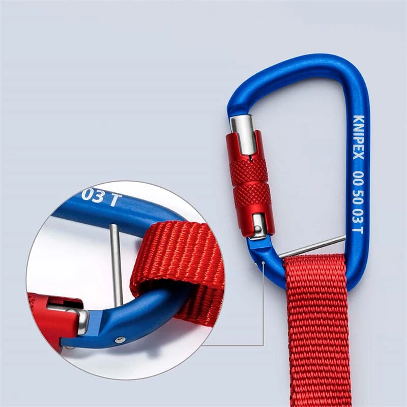Knipex 00 50 12 T BK Fangleine 6kg + Mat.-Karabiner 3 Knipex 00 50 12 T BK Fangleine 6kg + Mat.-Karabiner