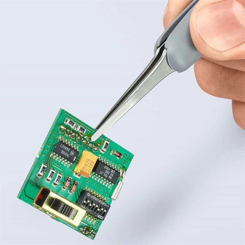 Knipex 92 21 11 ESD Gummi-Pinzette ESD Edelstahl 4 Knipex 92 21 11 ESD Gummi-Pinzette ESD Edelstahl – Bild 2