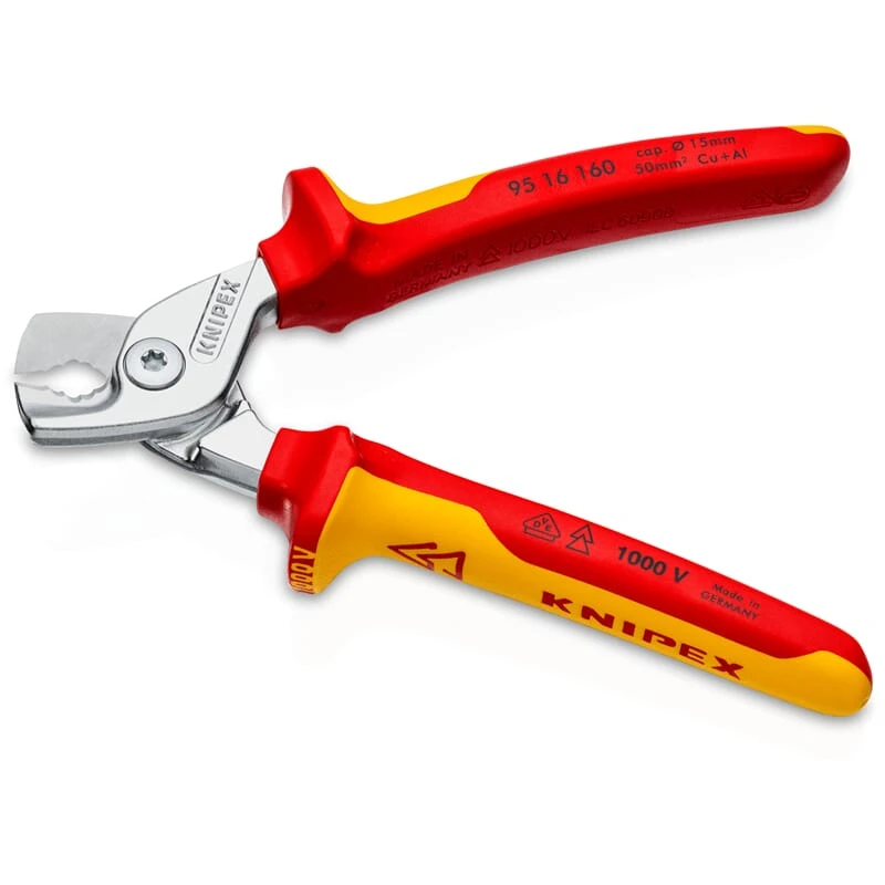 Knipex 96 12 160 SB StepCut Kabelschneider VDE mit Mehrkomponenten-Griff 3 Knipex 96 12 160 SB StepCut Kabelschneider VDE mit Mehrkomponenten-Griff