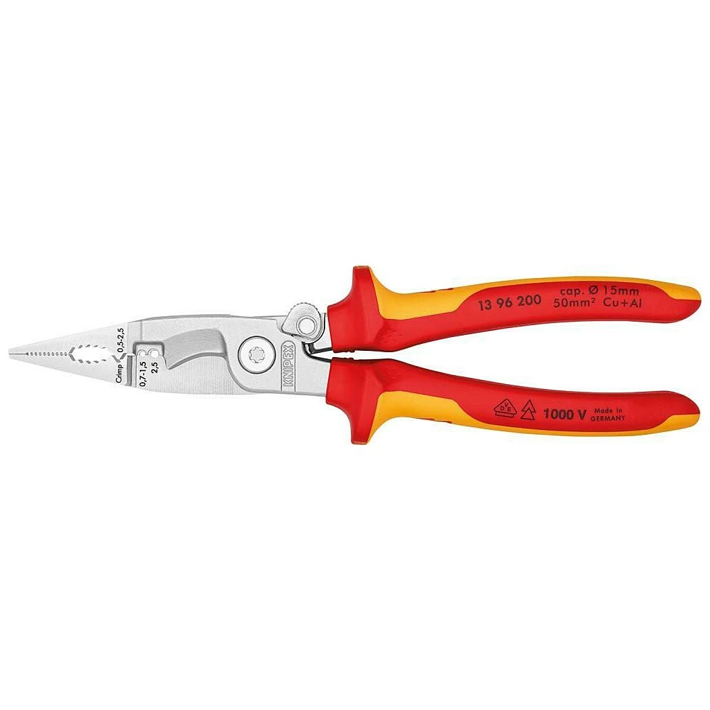 KNIPEX Elektro-Installationszange Verchromt 200 Mm VDE Ohne Öffnungsfeder 3 KNIPEX Elektro-Installationszange Verchromt 200 Mm VDE Ohne Öffnungsfeder
